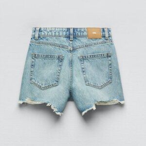 Ripped High Rise Denim Short